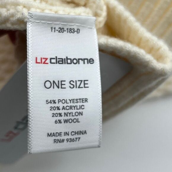 LIZ CLAIBORNE Knit Long Gloves Women’s OS Cream NWT Winter Christmas Warm Soft - Picture 10 of 11